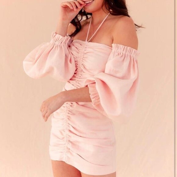 Sofia the Label - CHLOE DRAWSTRING DRESS - Baby Pink - Picture 2 of 5